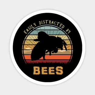 Easily Distracted By Bees Sunset Magnet